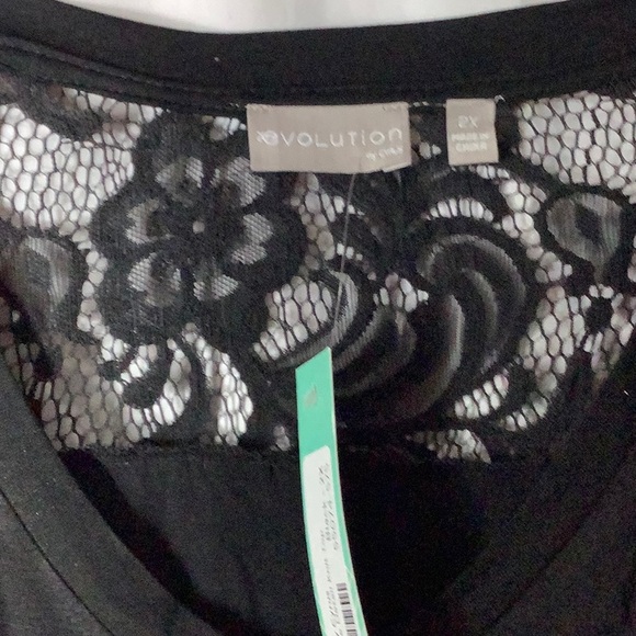 Evolution knit top SZ 2X lace yoke and sleeves NWT - Picture 3 of 3